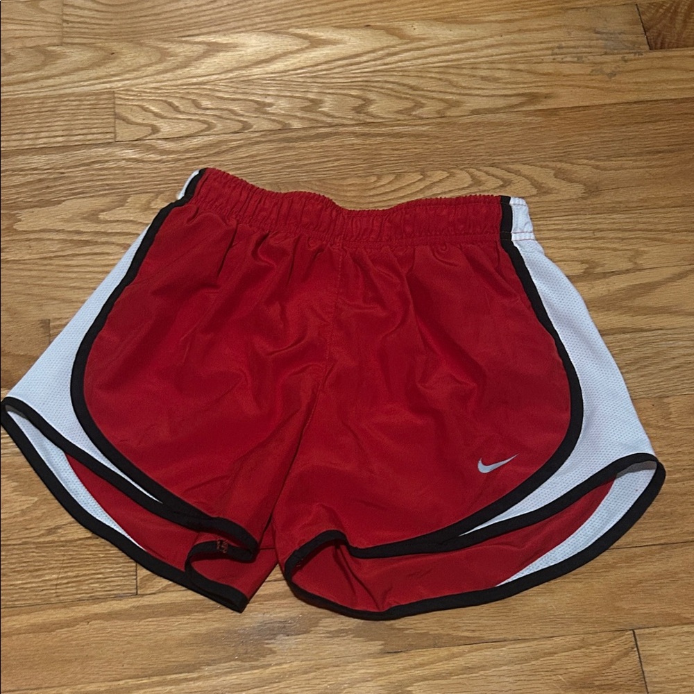 Nike Red and White Women's Athletic Shorts